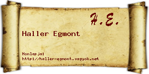 Haller Egmont névjegykártya